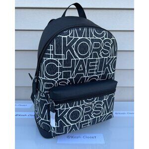 Michael kors backpack cooper large graphic MK signature Black